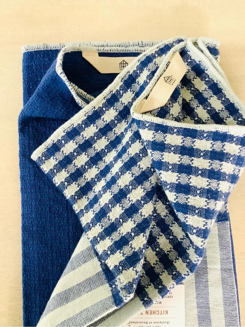Hearth & Hand Magnolia Set of 2 Stripe + Blue Kitchen Towels